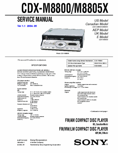 Sony CDX-M8800_M8805X ver.1.1 car audio